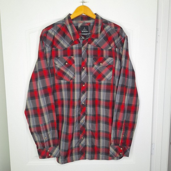 Prana Other - prAna Holstad Shirt Men's Size 2XL Plaid Snap Western Outdoors
